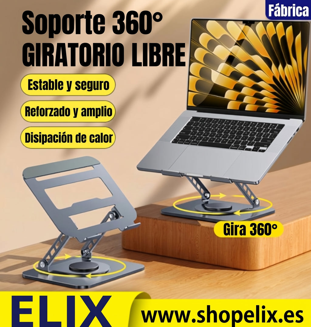 Soporte metálico de escritorio para portátil y tablet