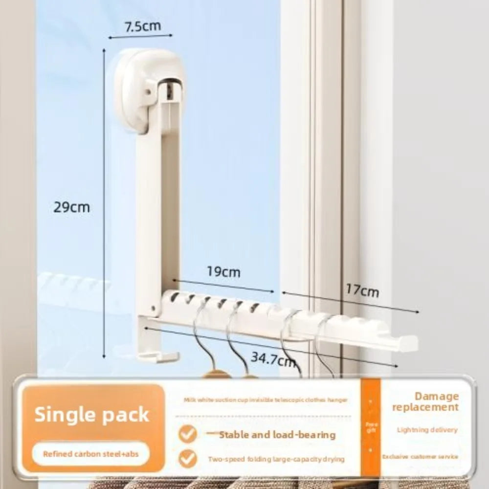Tendedero plegable de pared con ventosa