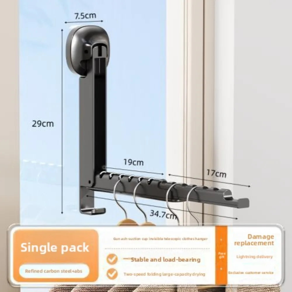 Tendedero plegable de pared con ventosa